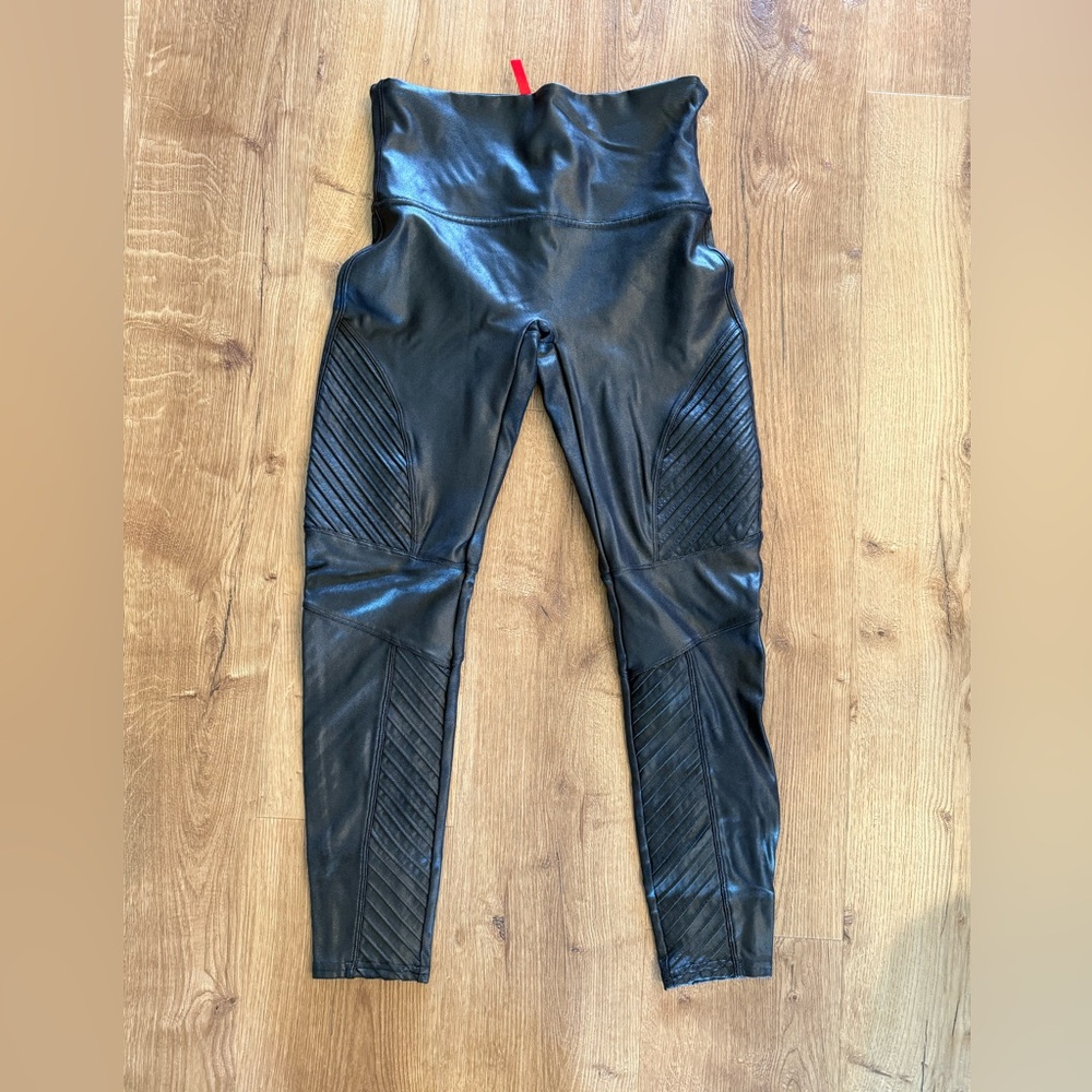 SPANX Moto Leggings Black Large PETITE